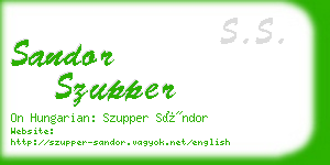 sandor szupper business card